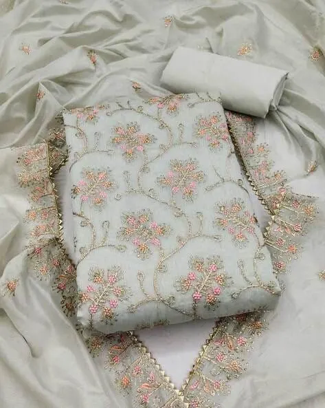 Embroidered 3-Piece Unstitched Dress Material