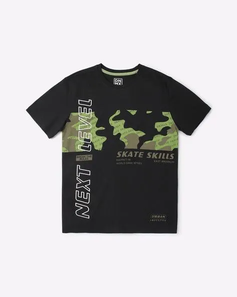 Camouflage Print Crew-Neck T-Shirt