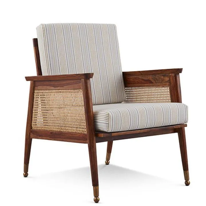 Imphal Solidwood & Cane Accent Chair