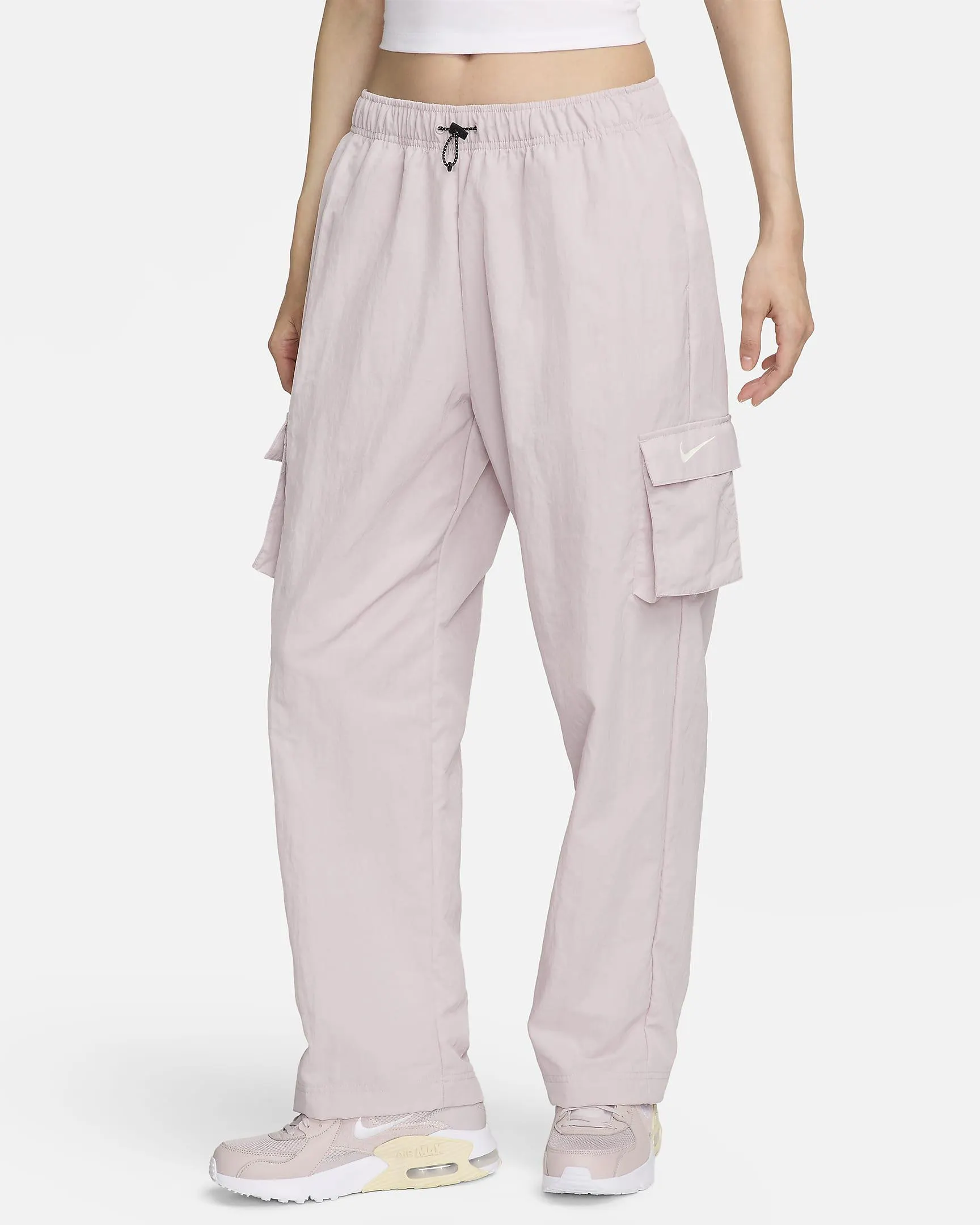 Women's High-Rise Woven Cargo Trousers