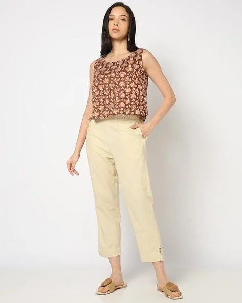 Women Flat-Front Straight Pants