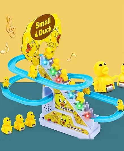 YAMAMA Musical Duck Track Slide and Climb Stairs Toys with 3 Duck - Multicolor