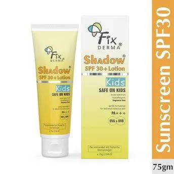 Fixderma Shadow Kids SPF 30+ Lotion Sunscreen For Kids, NonGreasy, LightWeight & NonIrritating