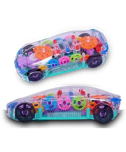 YAMAMA 360 Degrees Rotating Transparent Concept Racing Car With Music & 3D Flashing Lights - Multicolor