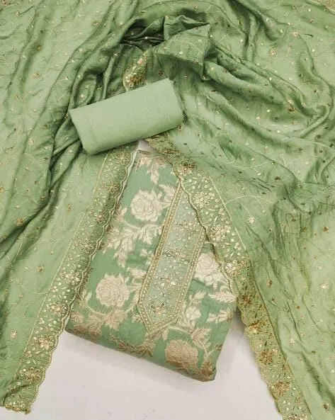 Women Floral Woven 3-Piece Dress Material