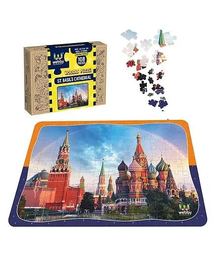 Webby St. Basil's Cathedral Wooden Jigsaw Puzzle Multicolor - 108 Pieces