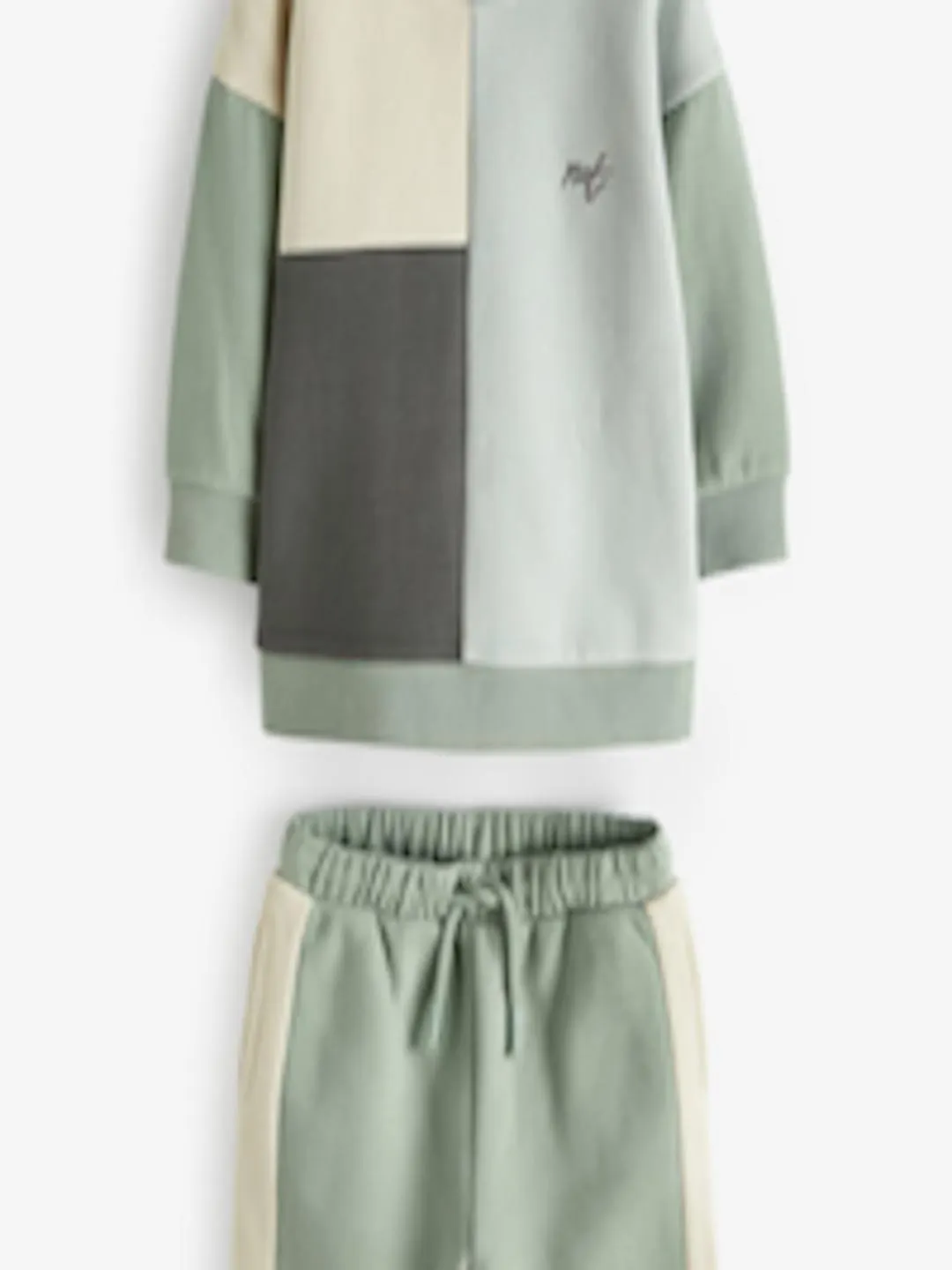 Infant Boys Colourblocked Pure Cotton Sweatshirt with Shorts