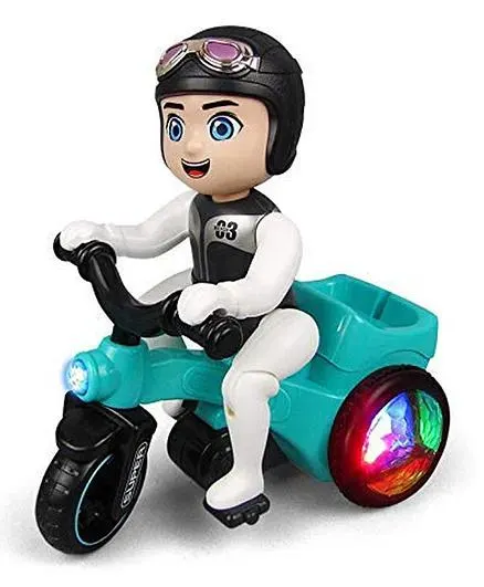 AKN TOYS Bump & Go 360 Degree Rotating Spot Stunt Tricycle - Multicolor