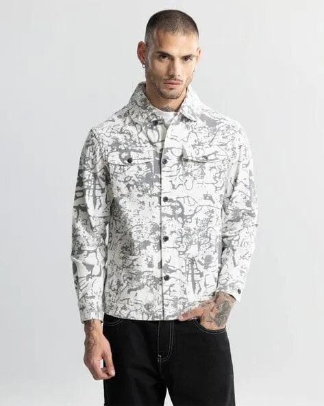 Printed Relaxed Fit Cotton Shacket
