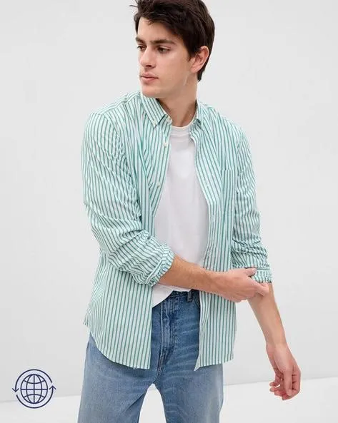Striped Standard Fit All-Day Poplin Shirt