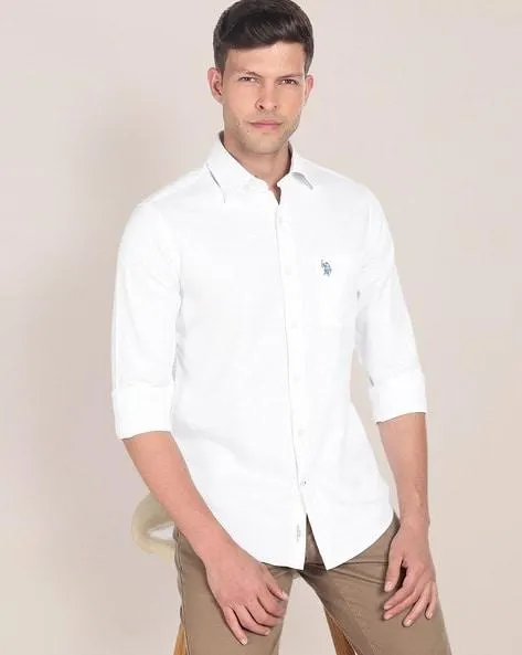 Cotton Shirt with Patch Pocket