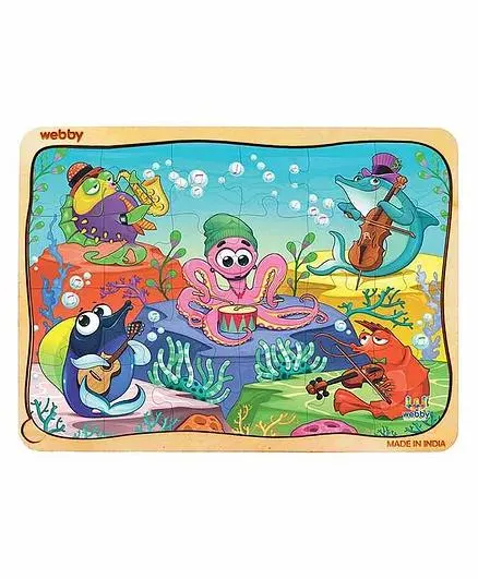 Webby Underwater Orchestra Wooden Jigsaw Puzzle Multicolor - 24 Pieces