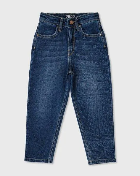 Mom Fit Mid-Wash High-Rise Jeans