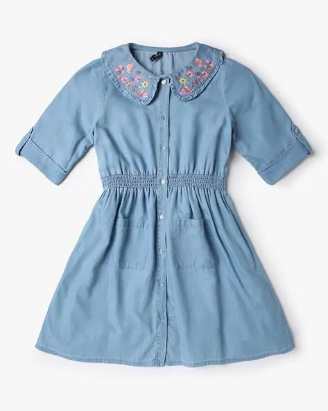 Girls Denim Shirt Dress