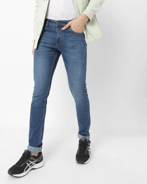 Men Mid-Wash Skinny Fit Jeans