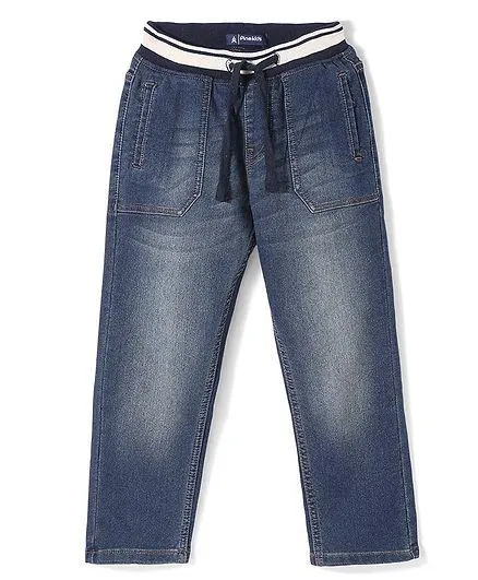 Pine Kids Denim Full Length Washed Jeans - Blue