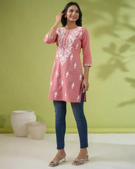 Women Embroidered Straight Tunic