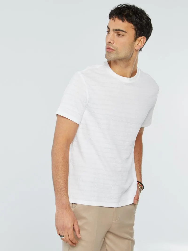 T-shirt in maglia jacquard grafica - bianco