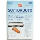 GEL SAC 10 SACCHETTI SOTTOVUOTO GOFFRATO FORMATO GRANDE 30x40 CM 6,5 LITRI