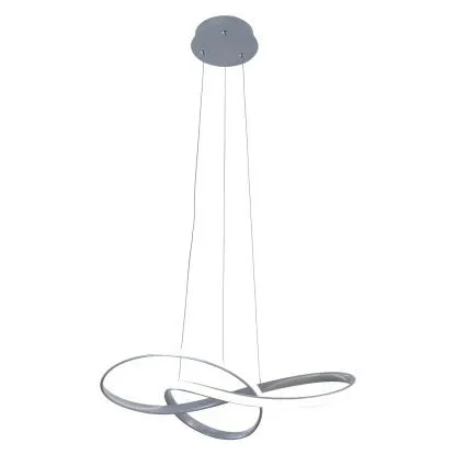 Lampadario a sospensione Kimy LED Bianco Neutro alluminio argento Ø 58x120 cm