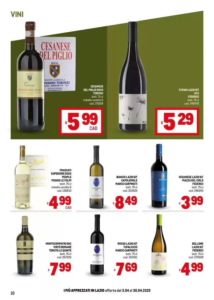 Sapori d'Italia -Lazio da 3 aprile a 30 aprile di 2025 - Pagina del volantino 10