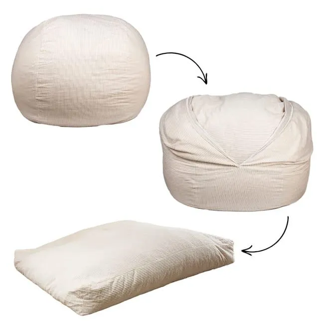 Pouf letto convertibile 2in1 bianco
