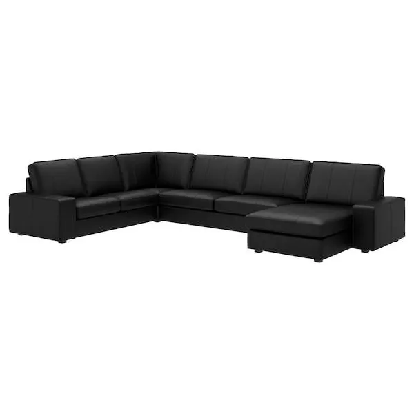 Divano angolare a 6 posti, con chaise-longue/Grann/Bomstad nero