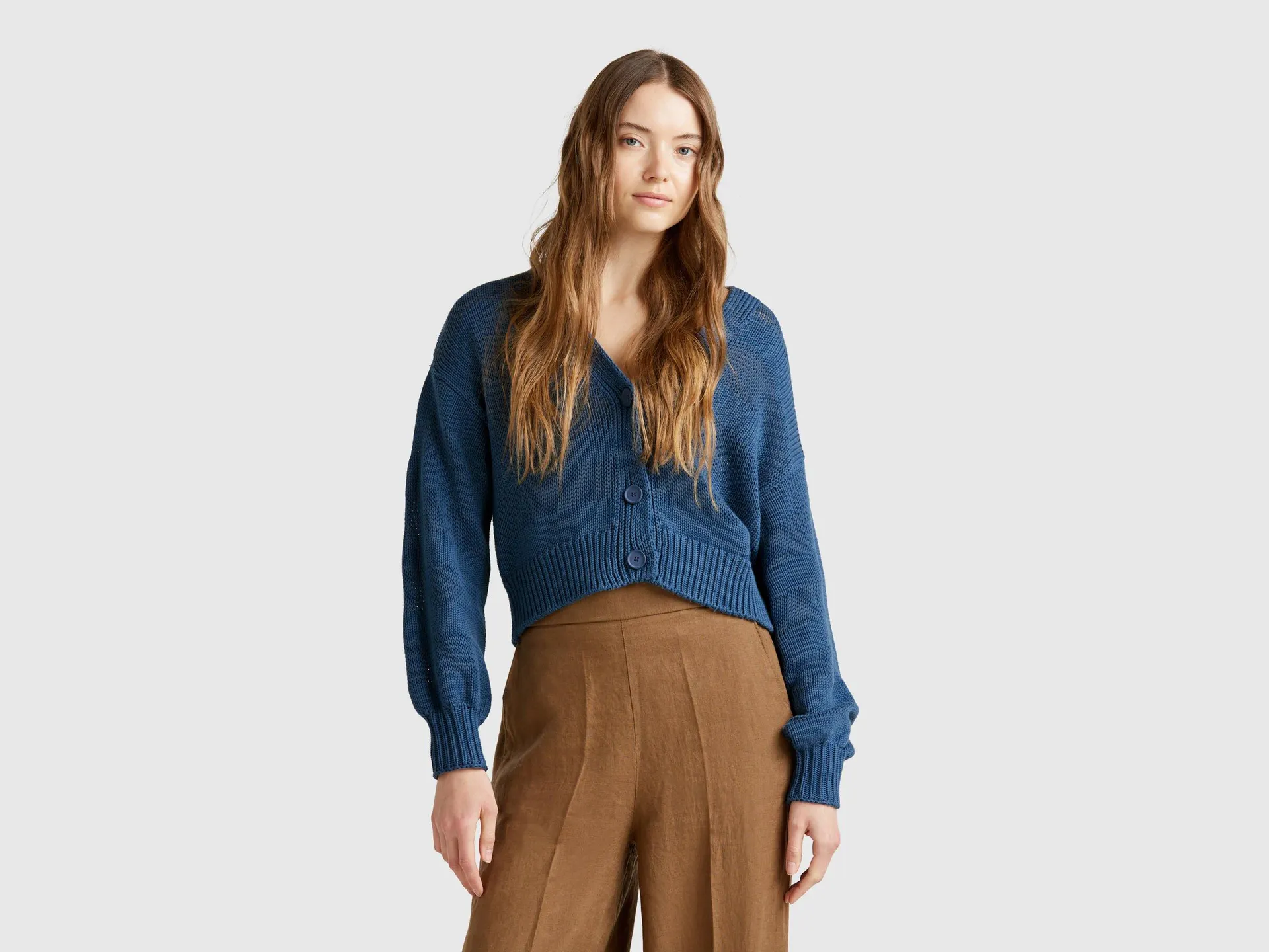 Cardigan lavorato 100% cotone