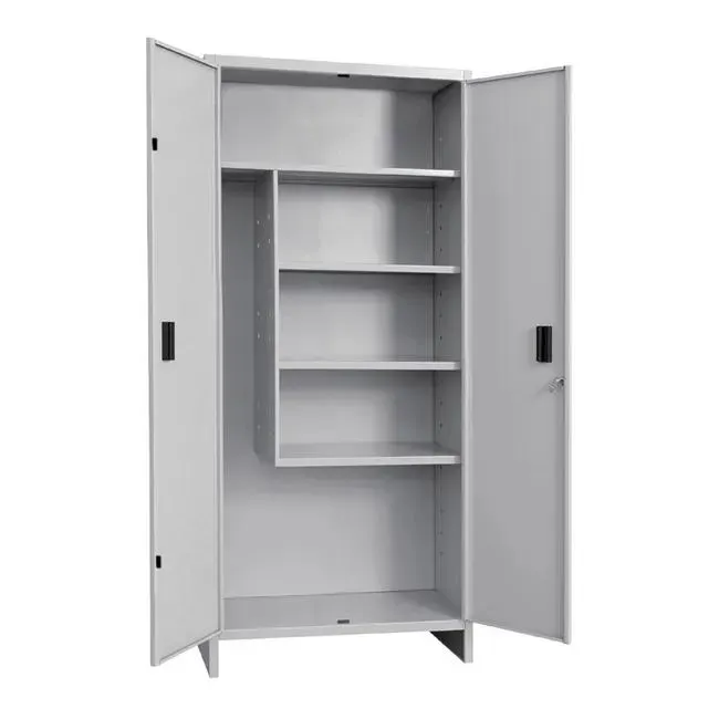 Armadio per scope Pratiko Q in acciaio, grigio L 80 x H 179.5 x P 40 cm, 2 ante, da interno