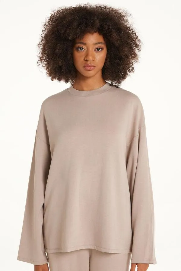 Maglia Manica Lunga Felpata Over