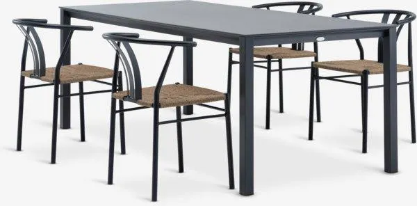 LANGET Tavolo L207 cm + 4 TAGMARK Sedie nero