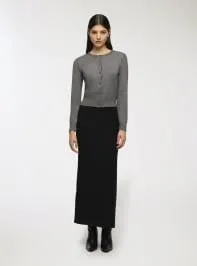 Cardigan con bottoni Grigio medio melange