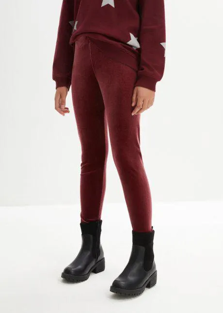 Leggings in velluto liscio