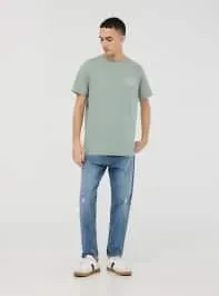 T-shirt con scritte fronte/retro Verde pastello