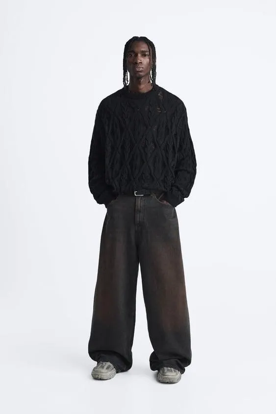 PULLOVER CON STRUTTURA A MAGLIA APERTA