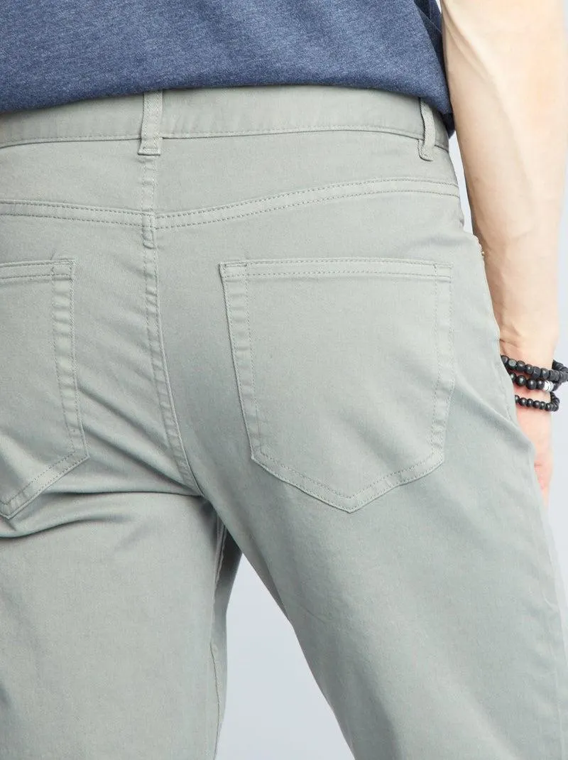 Pantaloni chino slim 5 tasche - L32 - VERDE