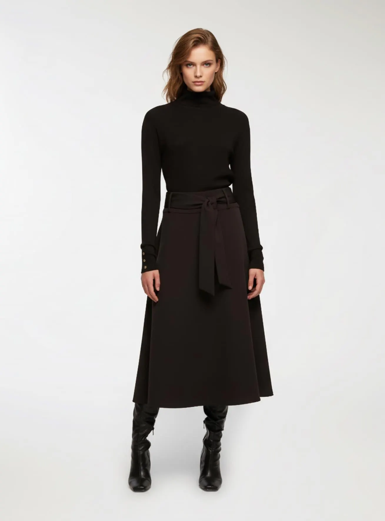 Gonna lunga con fusciacca Nero