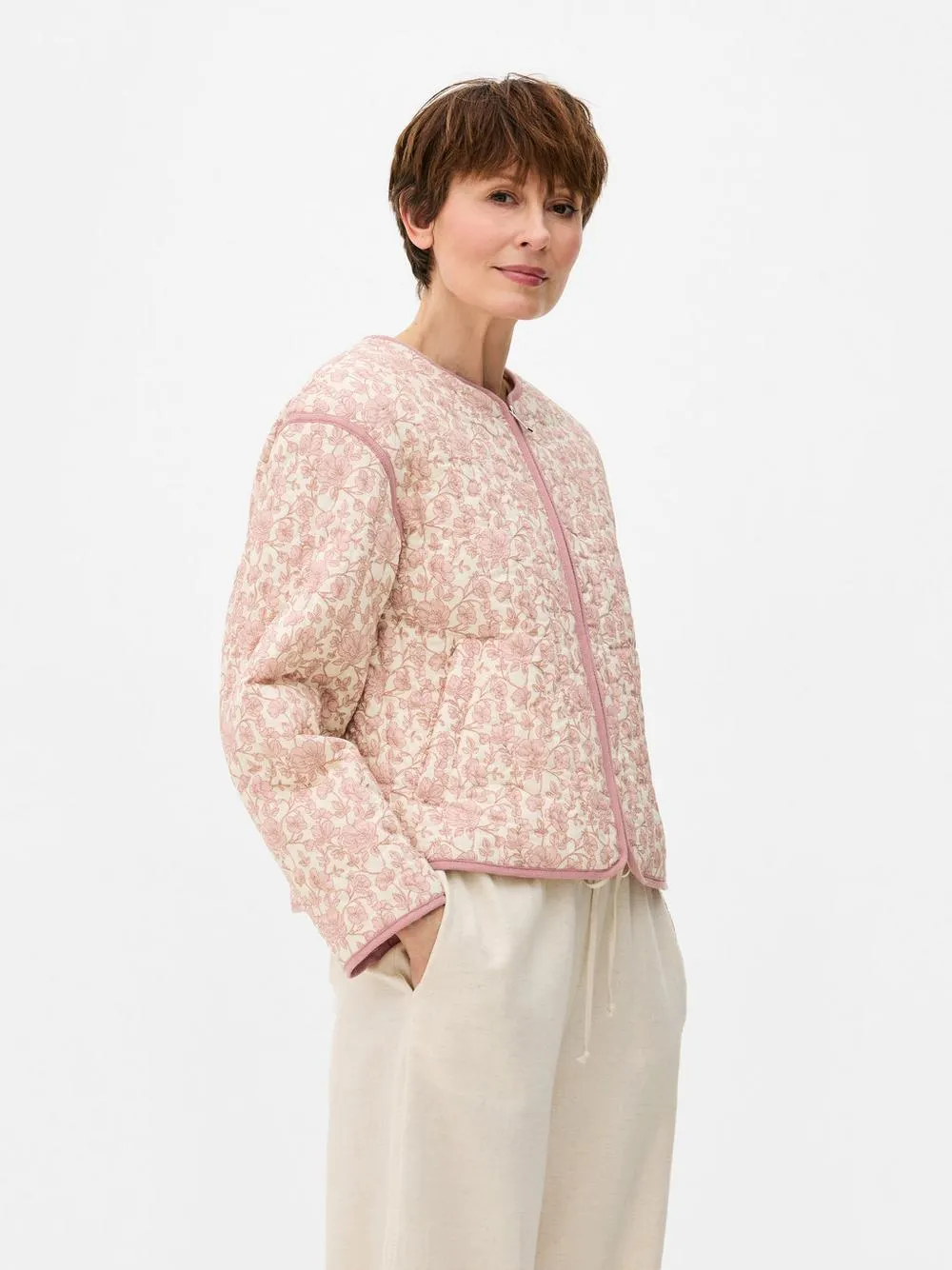 Giacca floreale trapuntata