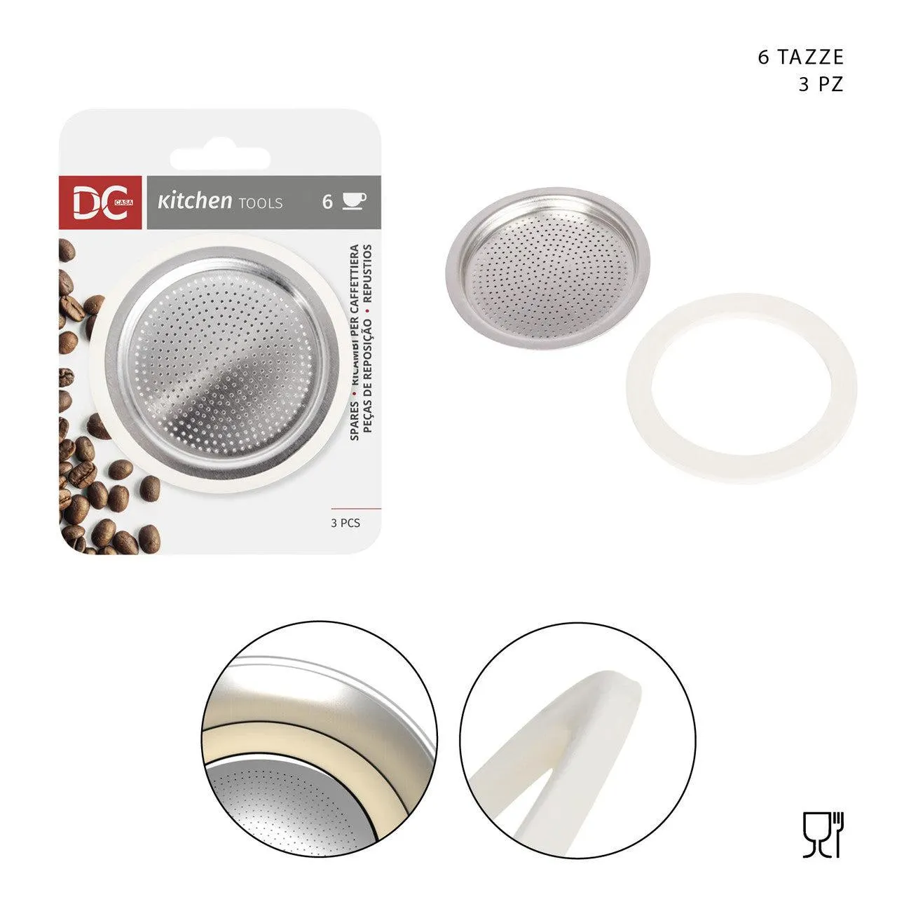 Dc Casa Gasket 2Pcs Coffee Maker Filter 6Tz