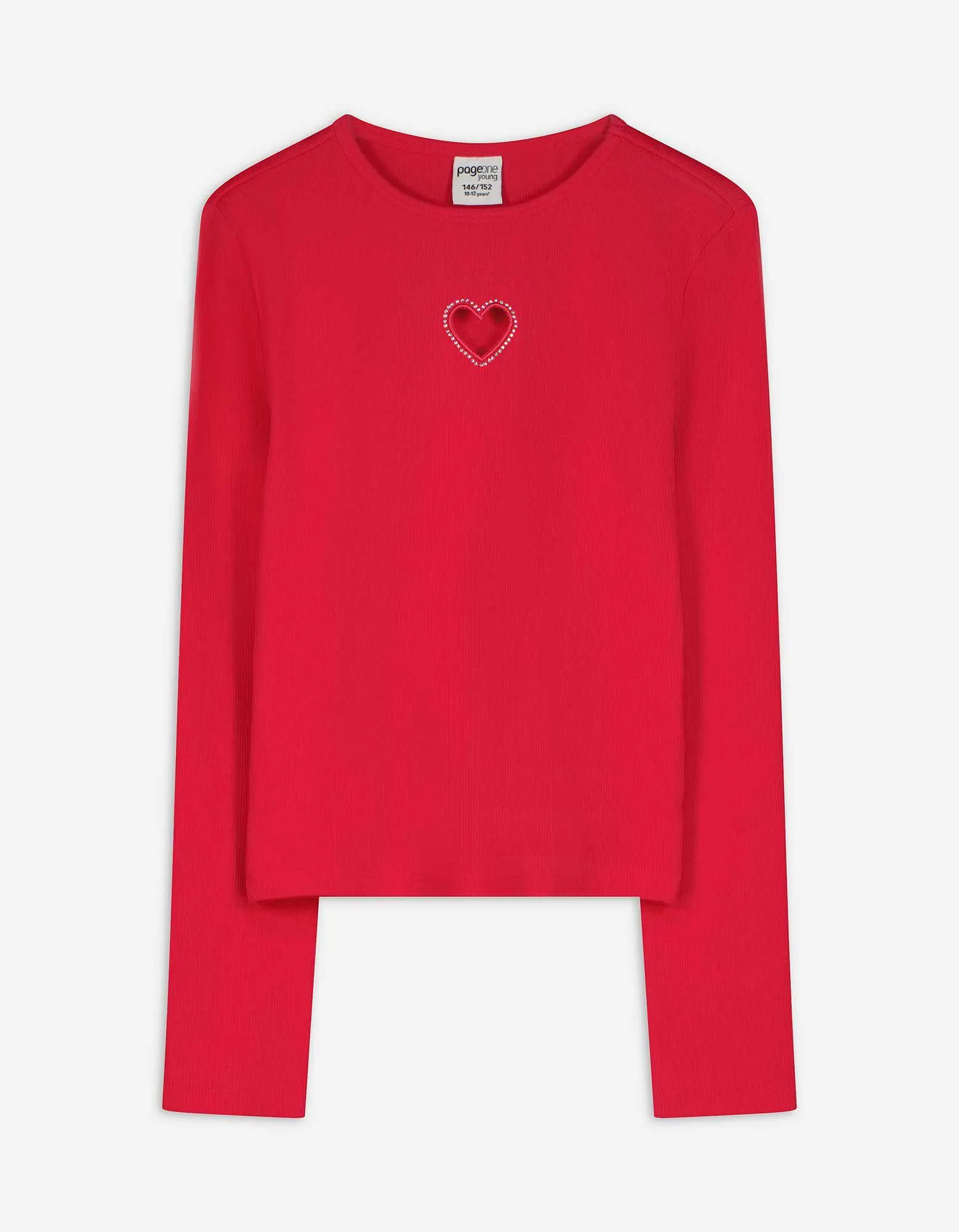 Maglia a manica lunga - Intagli - rosso