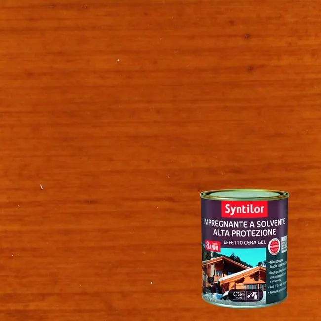 Impregnante per legno da esterno a con solvente SYNTILOR Alta Protezione noce medio opaco 2.5 lt, 8 anni di protezione.