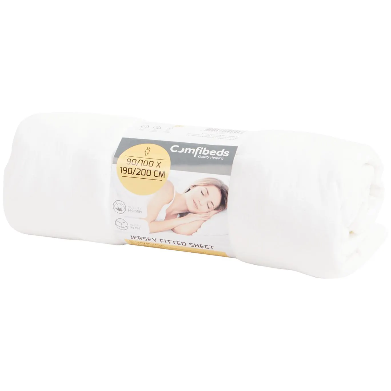 Lenzuolo in jersey con angoli Comfibeds bianco