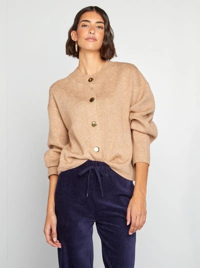 Cardigan in maglina leggera - BEIGE