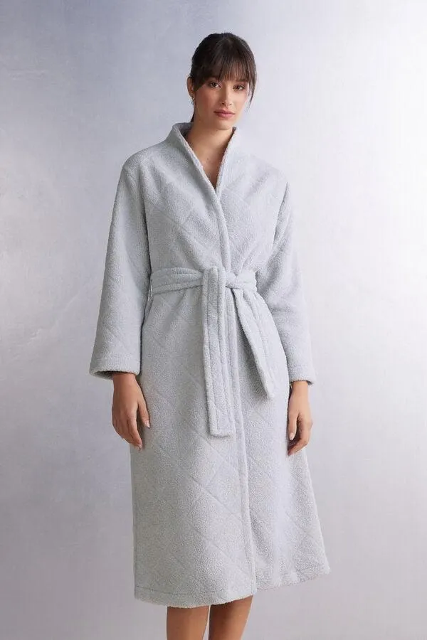 Vestaglia Lunga Rombi in Pile Winter Queen