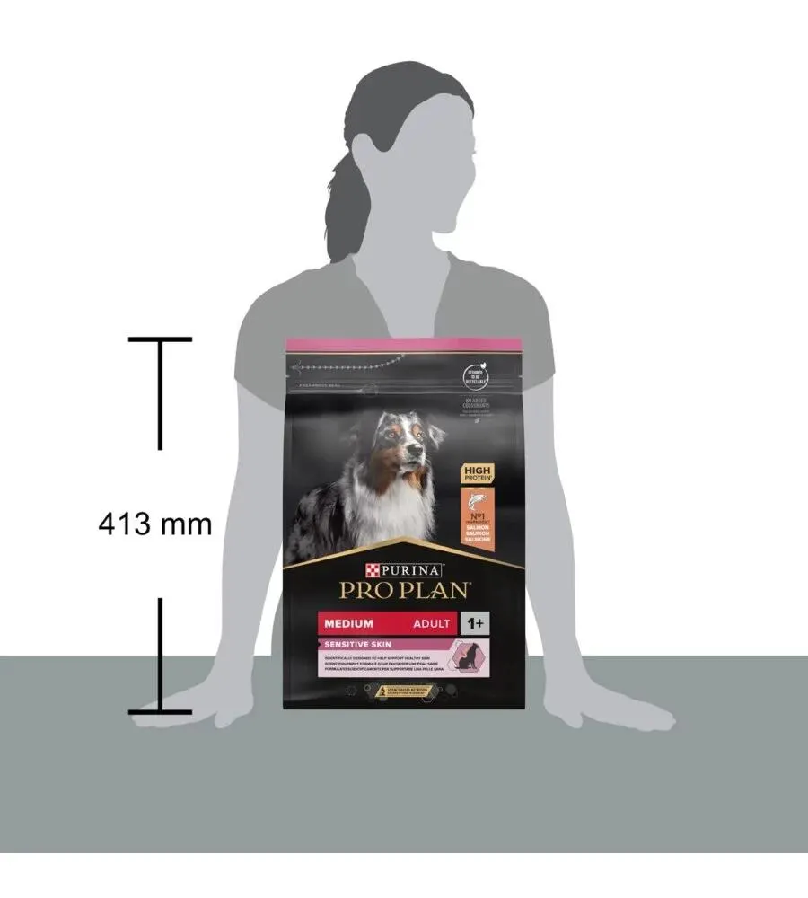 Crocchette per cani purina "pro plan" adulto di taglia media con salmone sensitive skin 3 kg