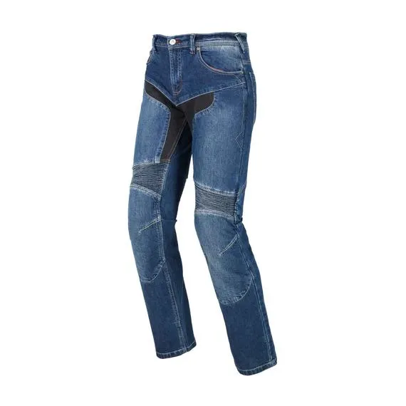 Pantaloni moto Track Blu slavato