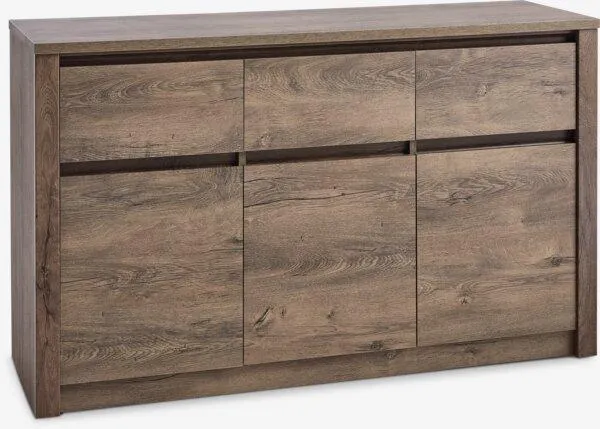 Credenza VEDDE 3 ante 3 cassetti color rovere