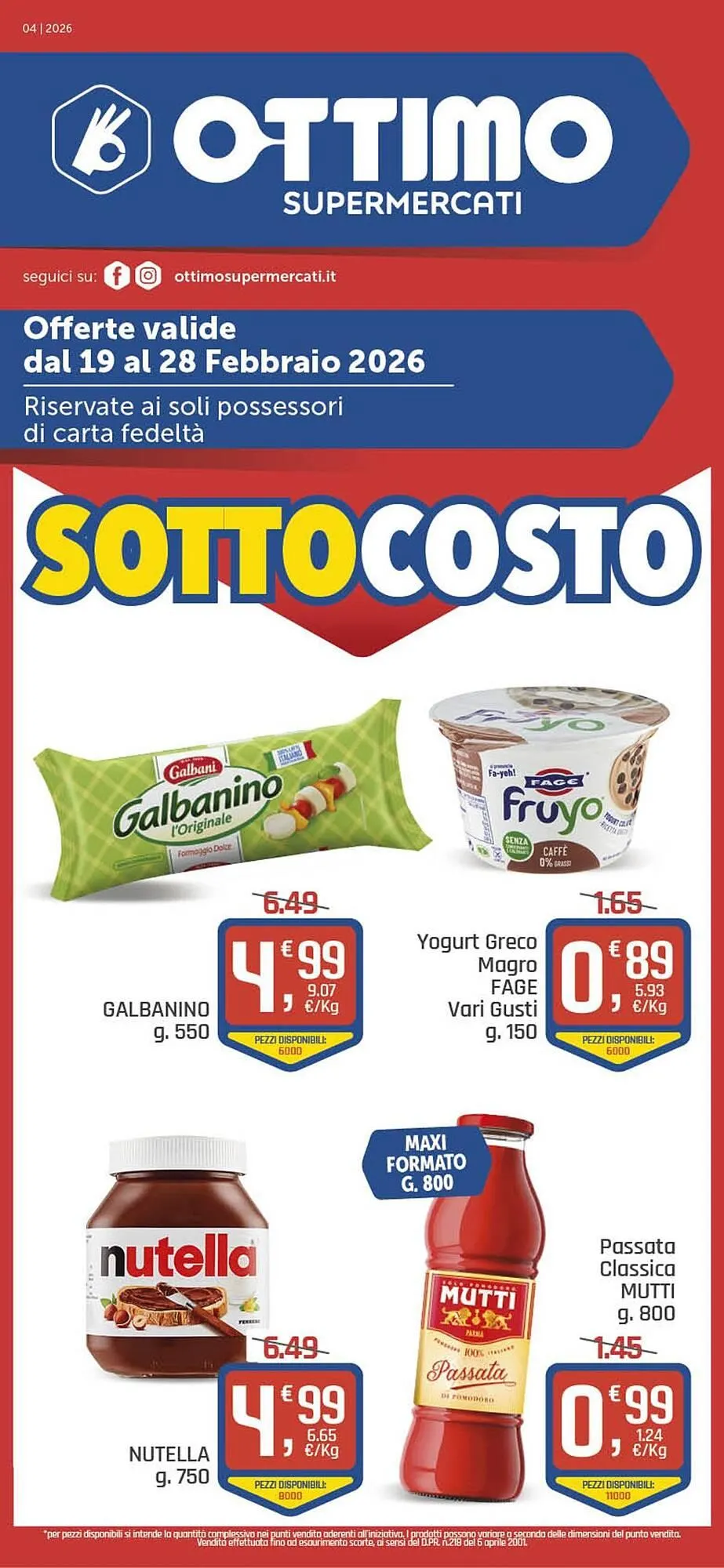 Volantino Ottimo Market da 19 febbraio a 28 febbraio di 2026 - Pagina del volantino 1