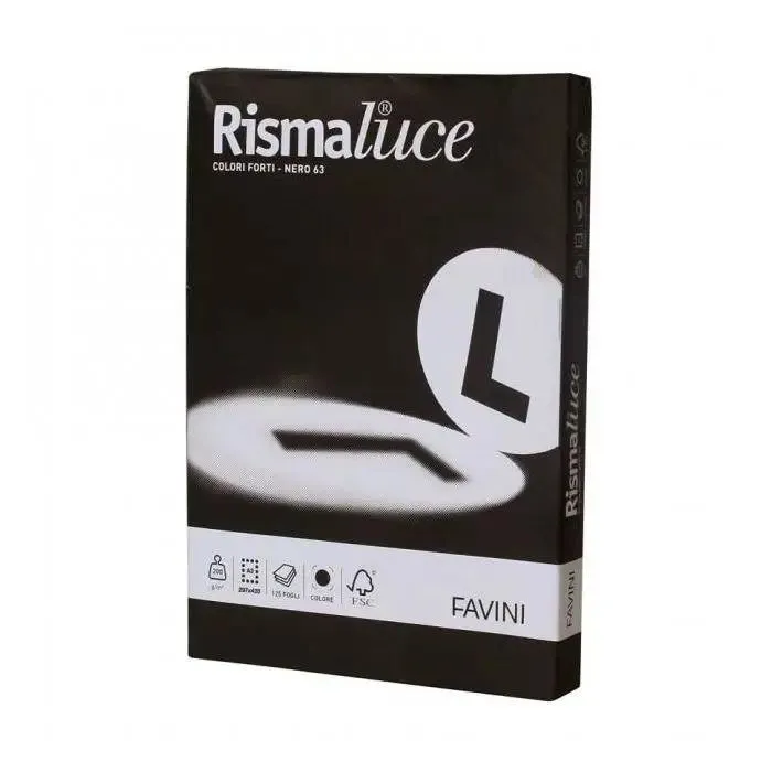 Carta fotocopie risma luce favini - 125 ff neri 200g a3