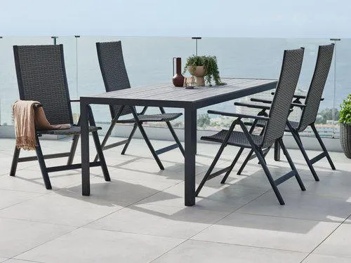 Tavolo PINDSTRUP L205 cm + 4 Sedie UGLEV grigio